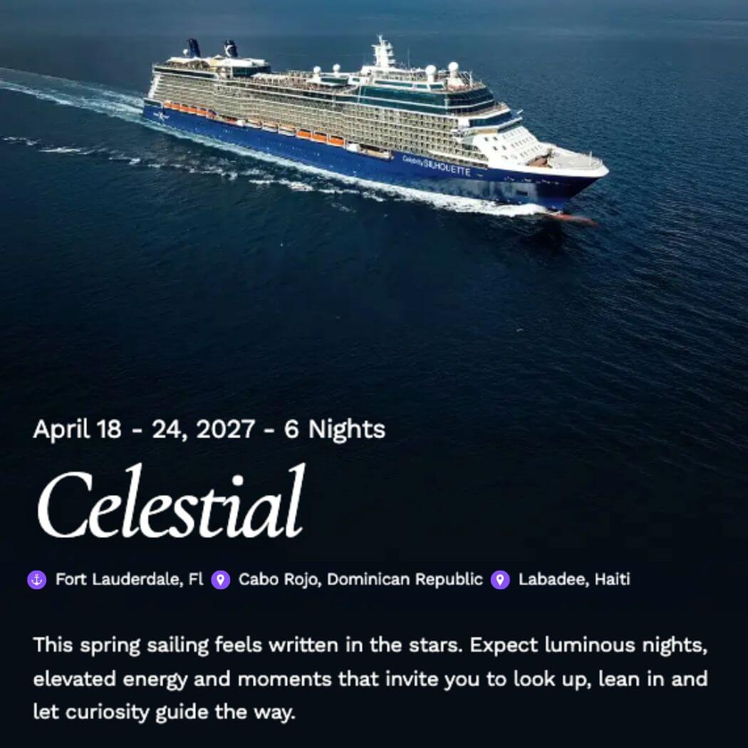 Bliss Cruise Celestial April 2027