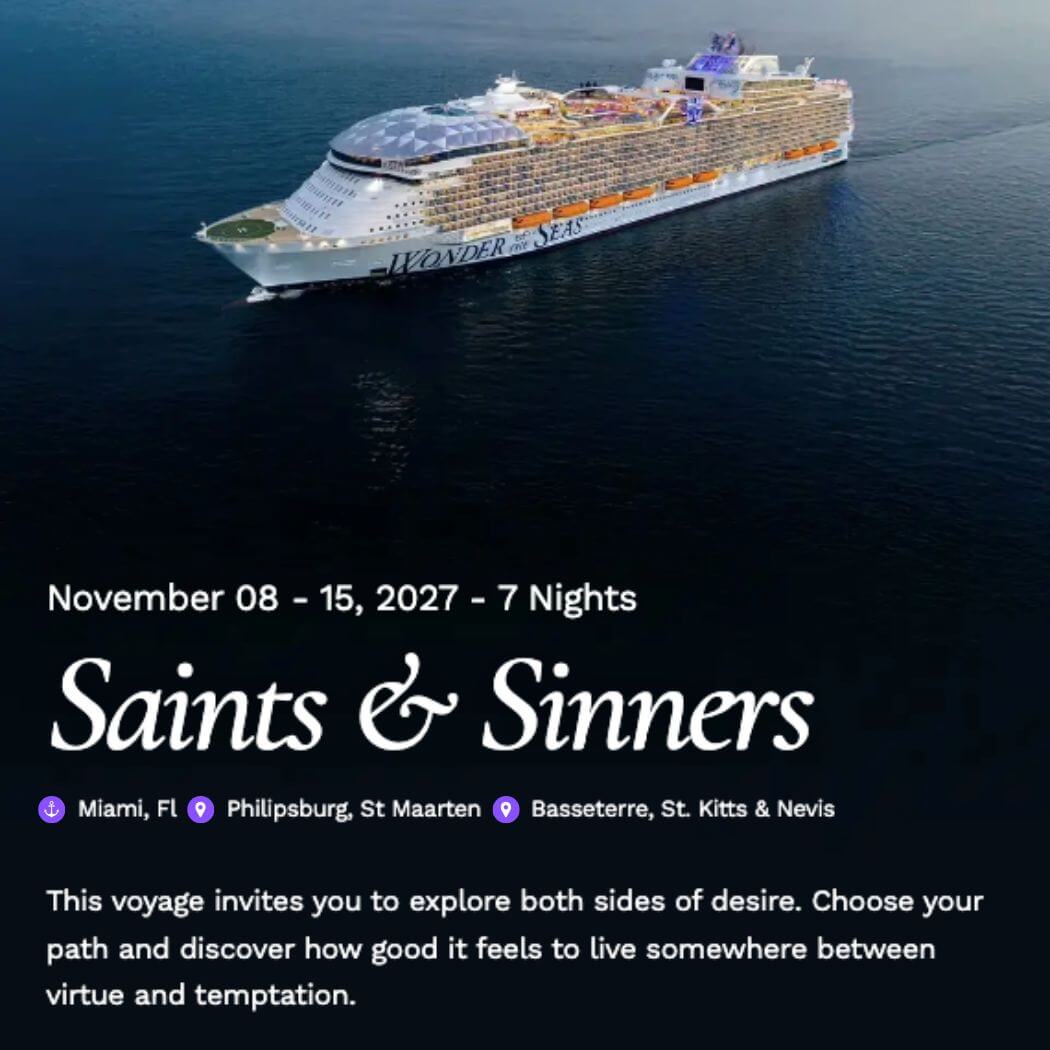 Bliss Cruise Saints and Sinners November 2027