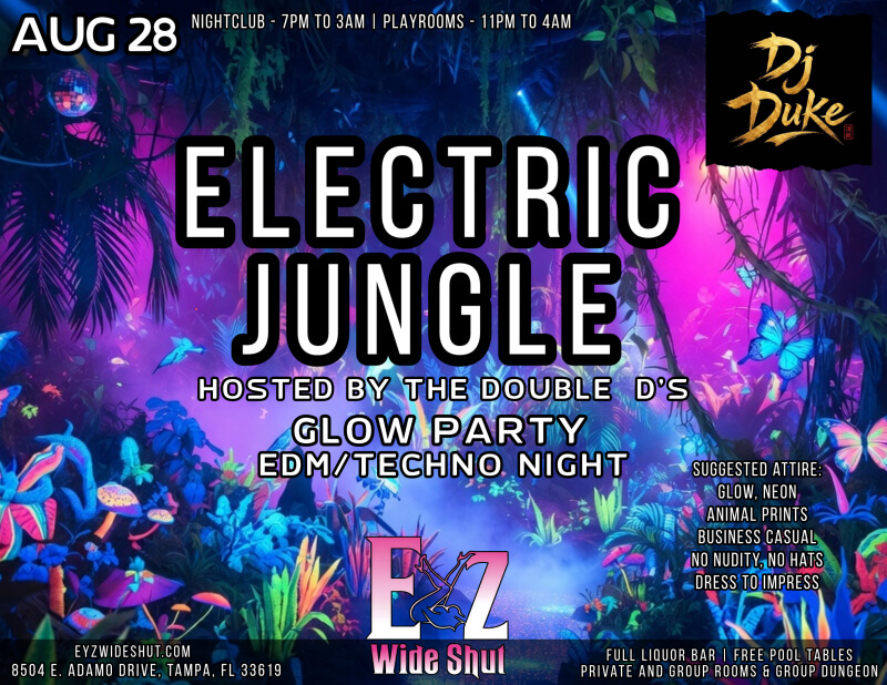 Electric Jungle Glow Party EDM Techno Night - Eyz Wide Shut